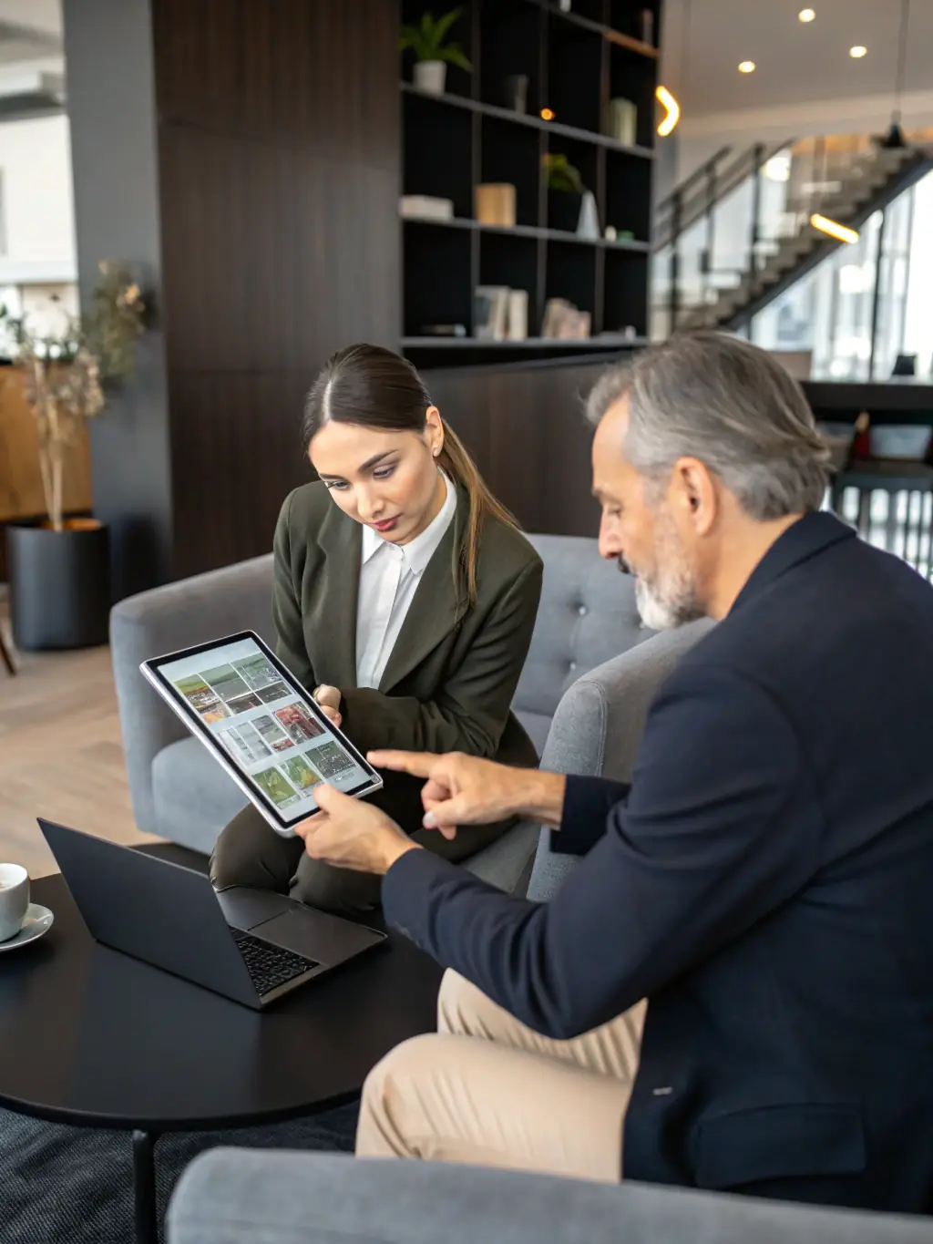 A personalized consultation session with a real estate agent explaining market data to a client, highlighting individualized attention.